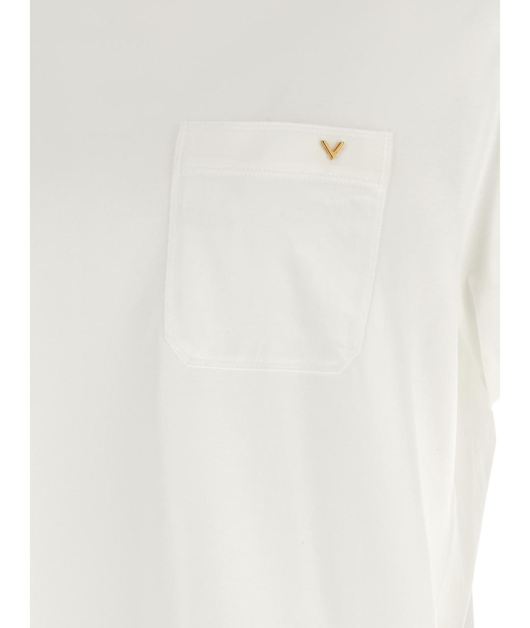 VALENTINO Белая хлопковая футболка, фото 4