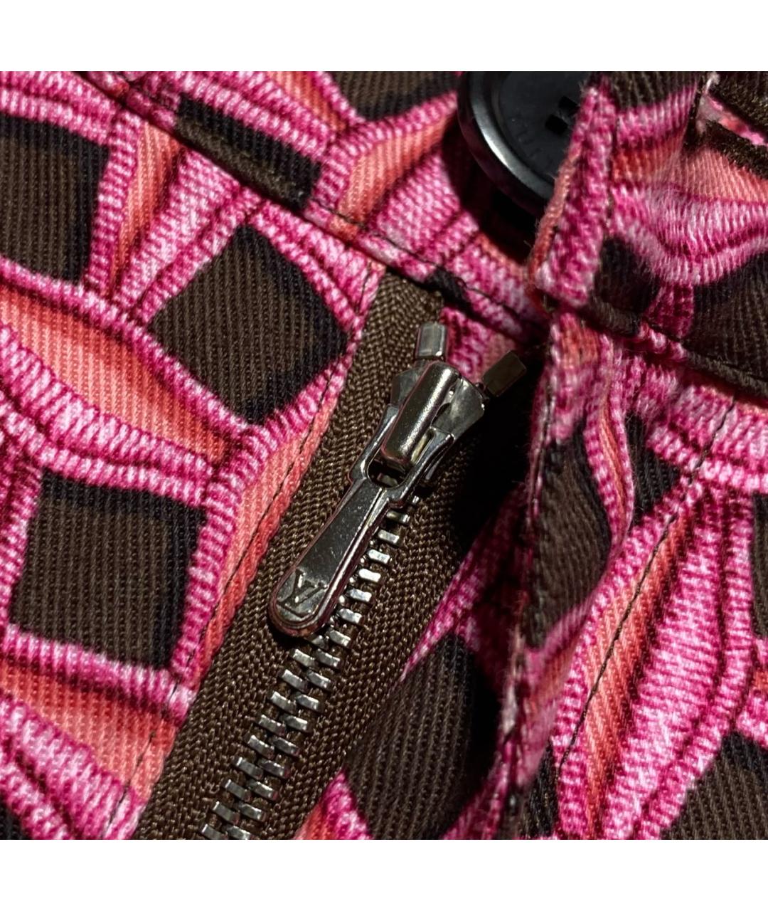 LOUIS VUITTON Мульти хлопко-эластановые прямые брюки, фото 7