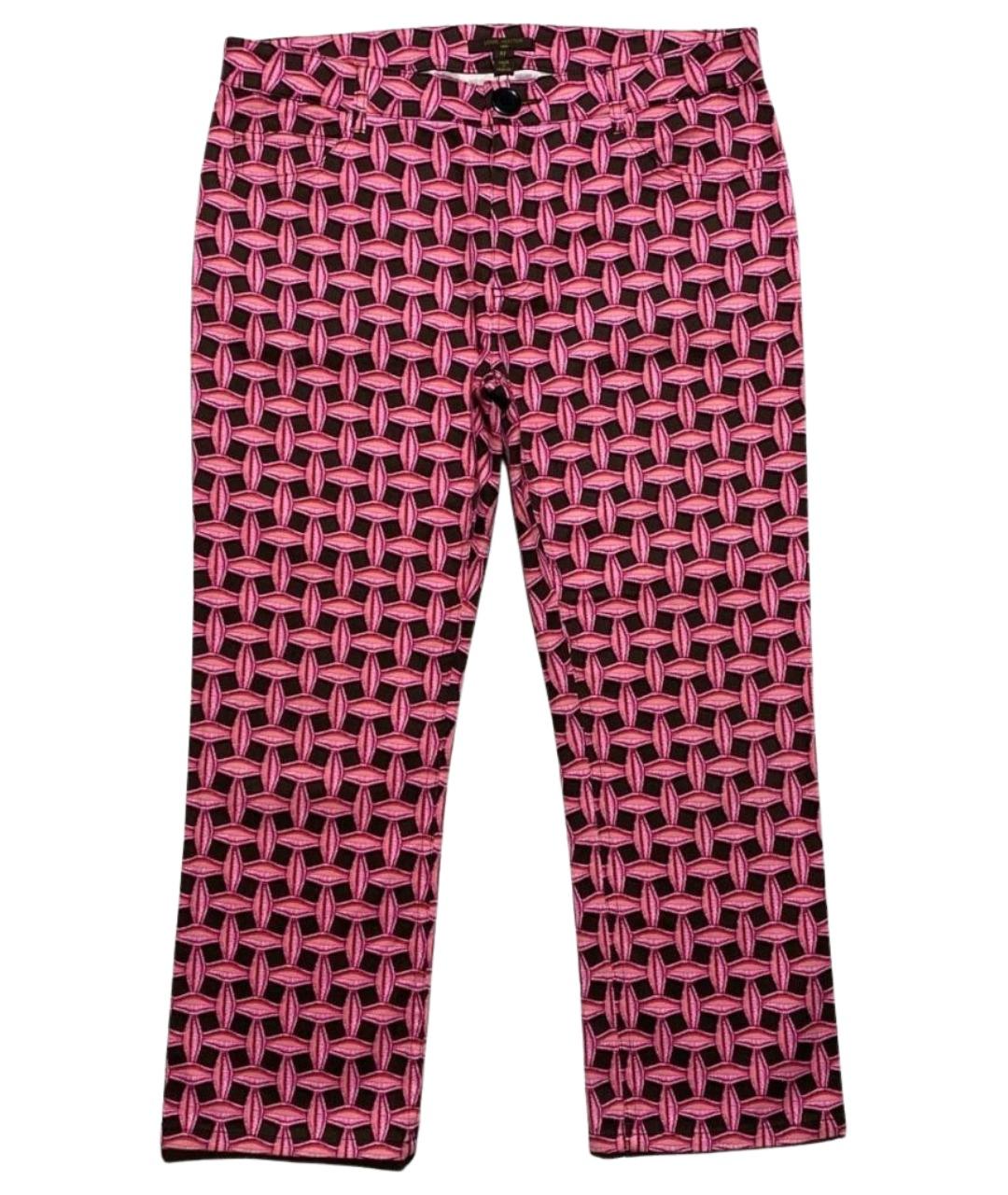 LOUIS VUITTON Мульти хлопко-эластановые прямые брюки, фото 1