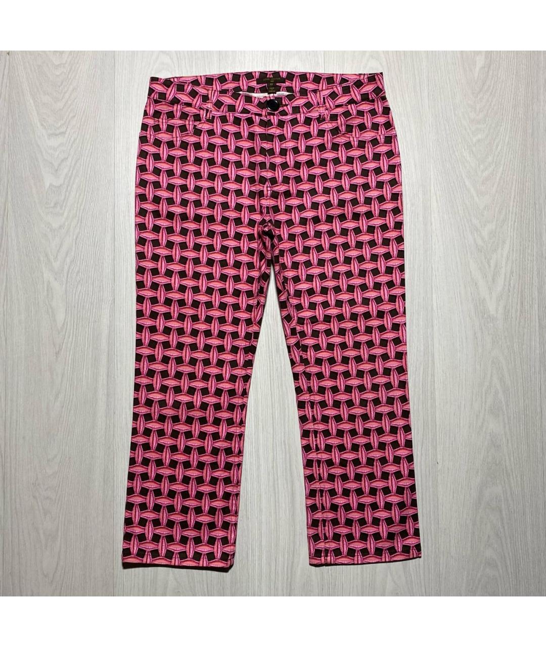 LOUIS VUITTON Мульти хлопко-эластановые прямые брюки, фото 9