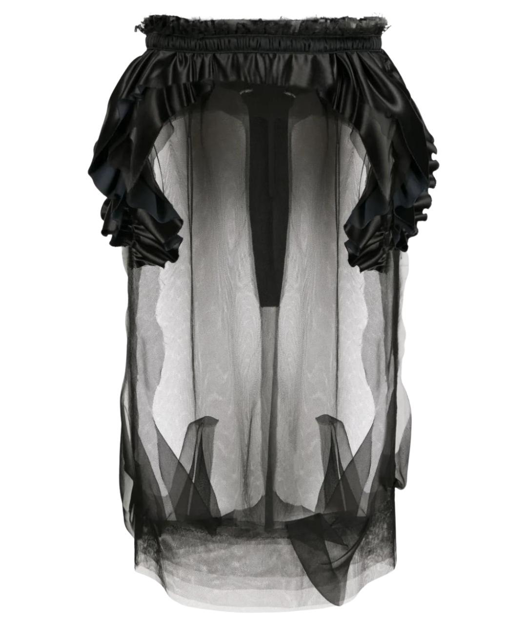 MAISON MARGIELA Черная шелковая юбка миди, фото 1