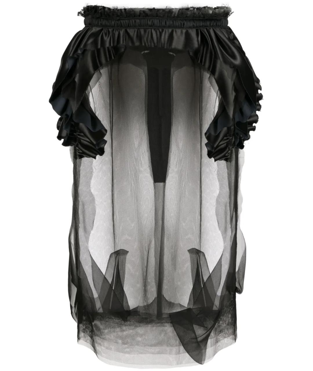 MAISON MARGIELA Черная шелковая юбка миди, фото 7
