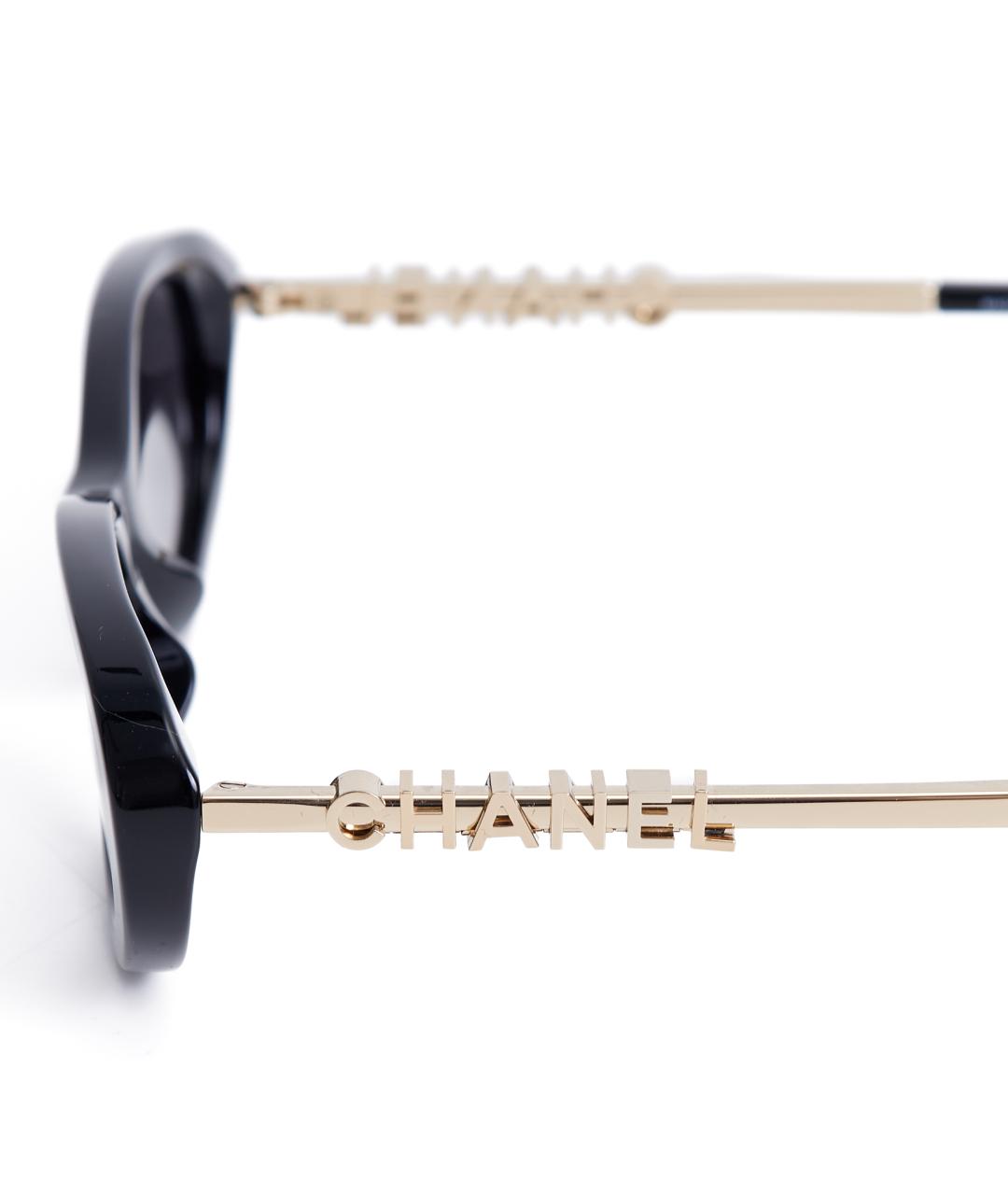 CHANEL Черные пластиковые солнцезащитные очки, фото 4