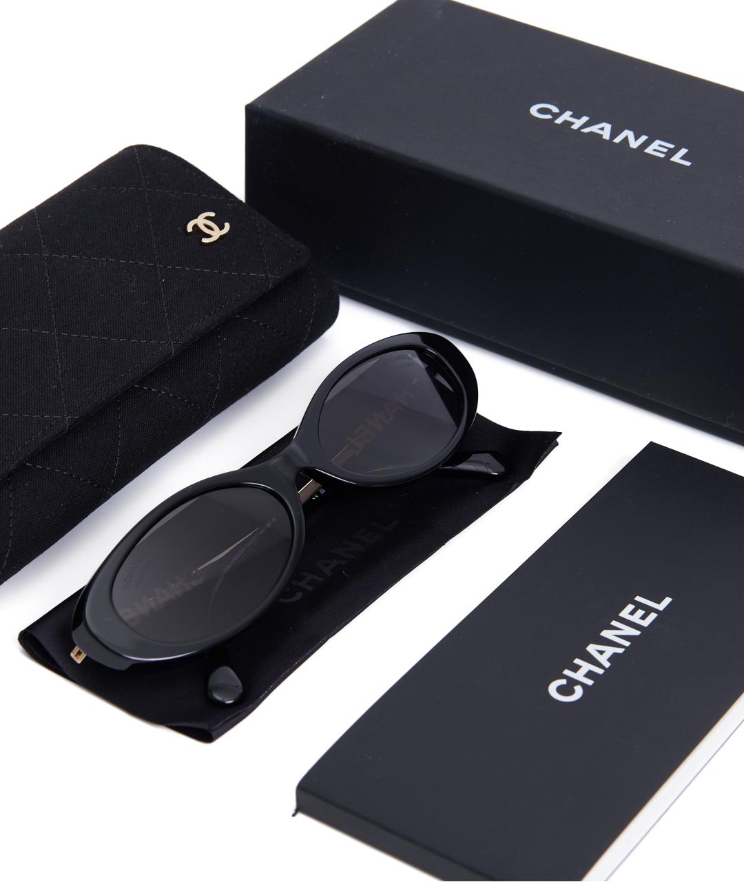 CHANEL Черные пластиковые солнцезащитные очки, фото 5