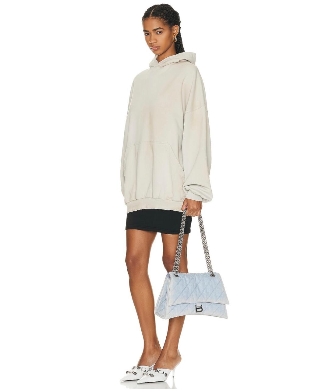 BALENCIAGA Голубая тканевая сумка через плечо, фото 4