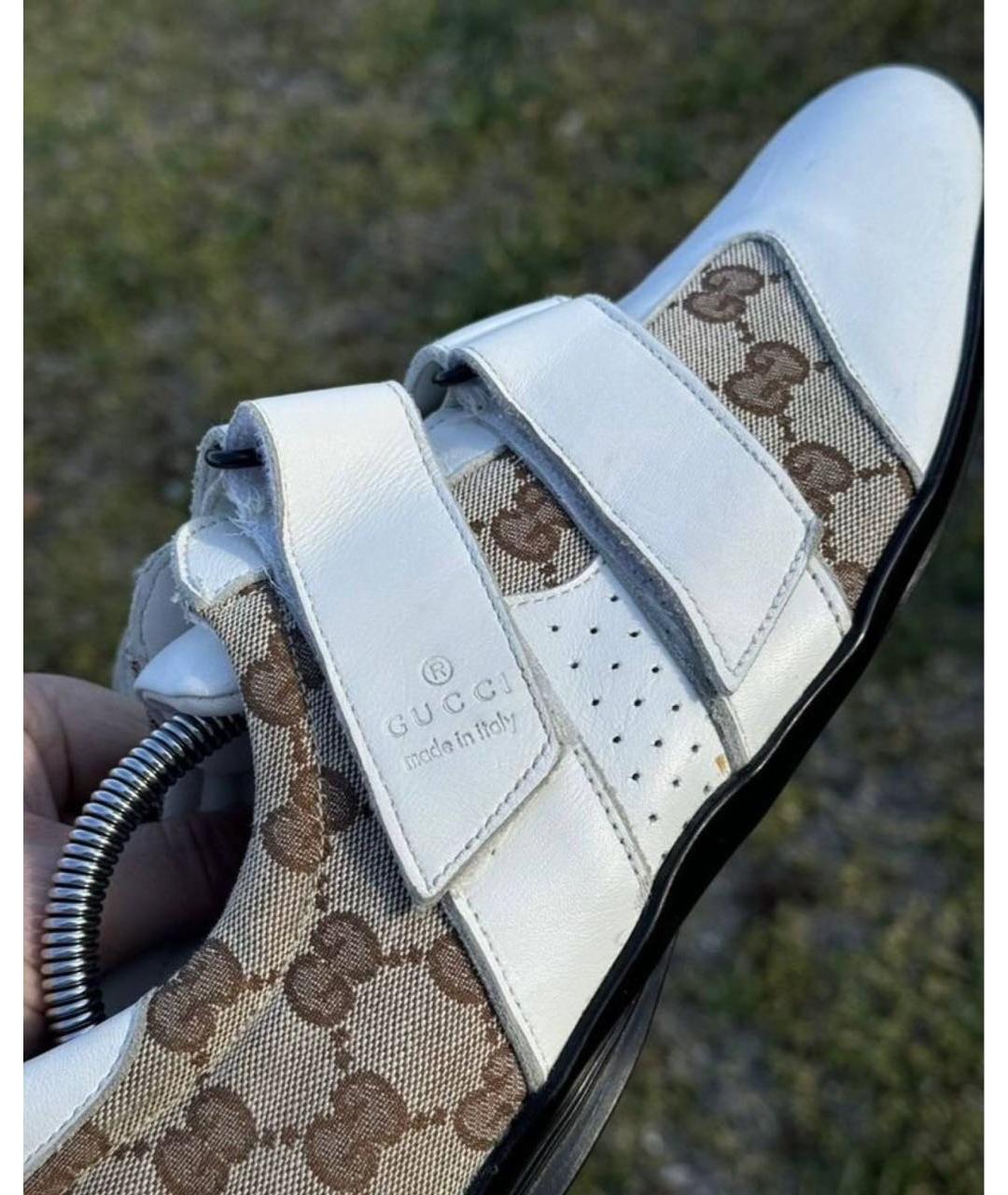 GUCCI Бежевые кожаные кеды, фото 8
