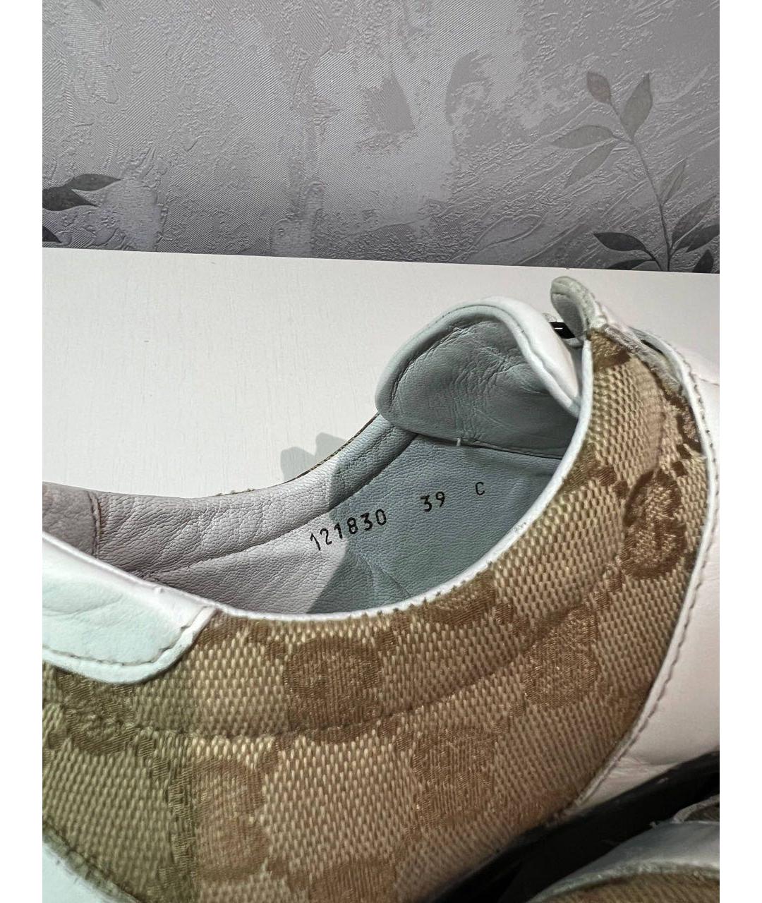 GUCCI Бежевые кожаные кеды, фото 3