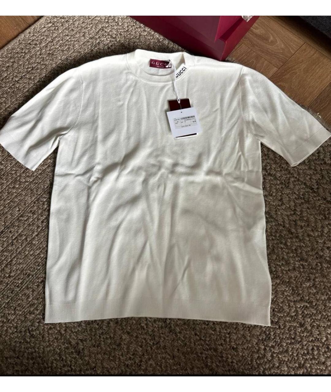 GUCCI Белая хлопковая футболка, фото 3