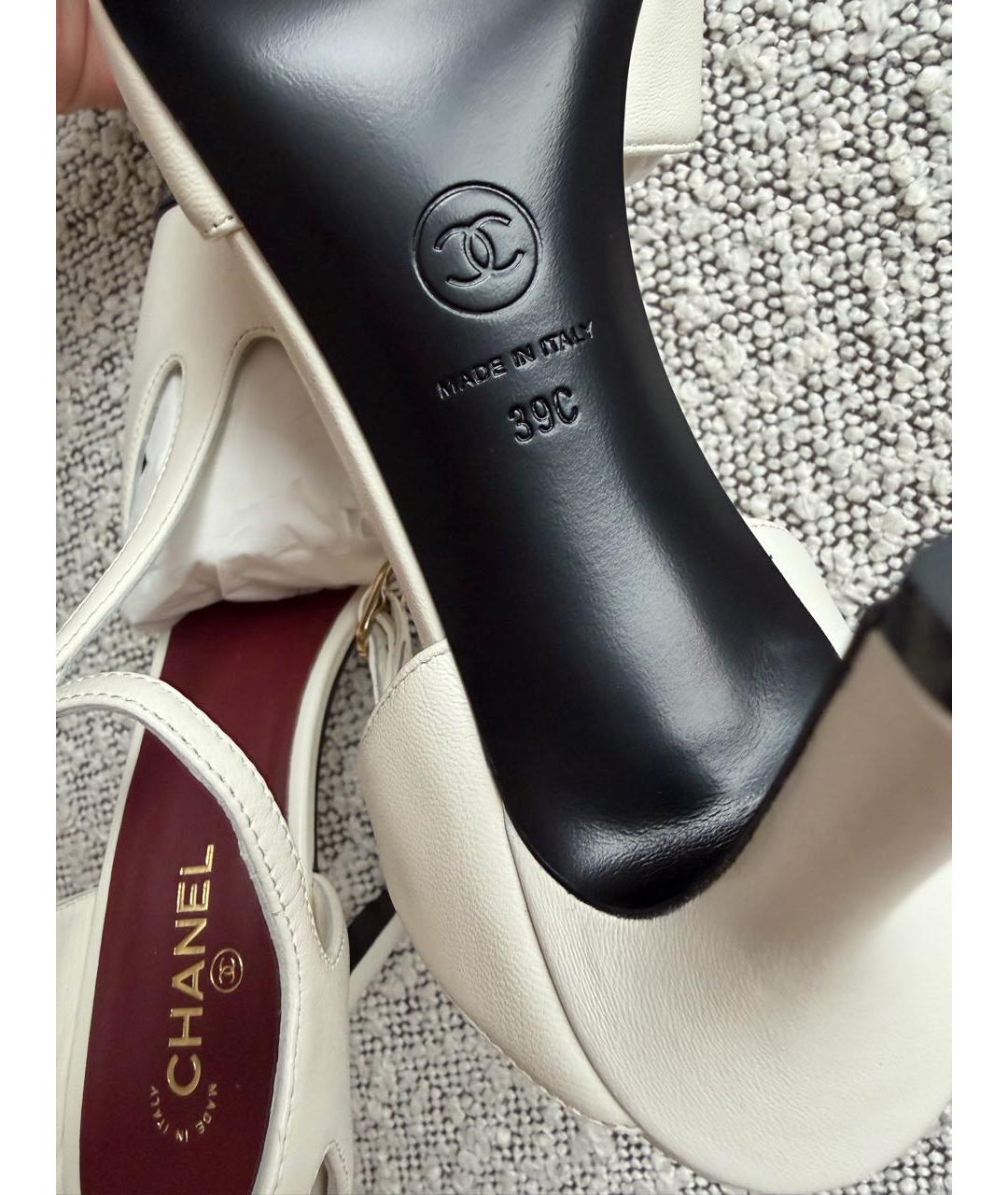 CHANEL Белые кожаные туфли, фото 3