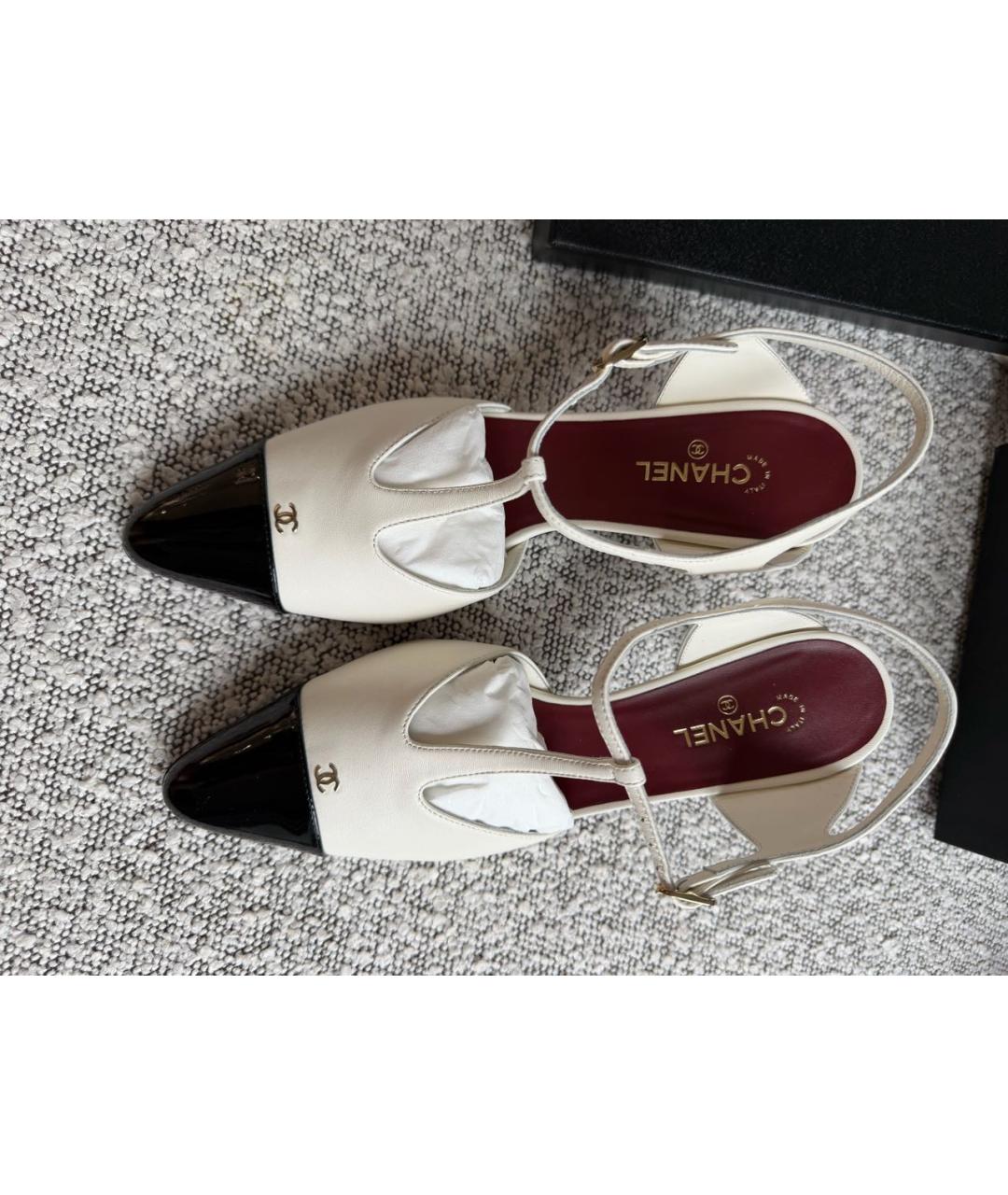 CHANEL Белые кожаные туфли, фото 4