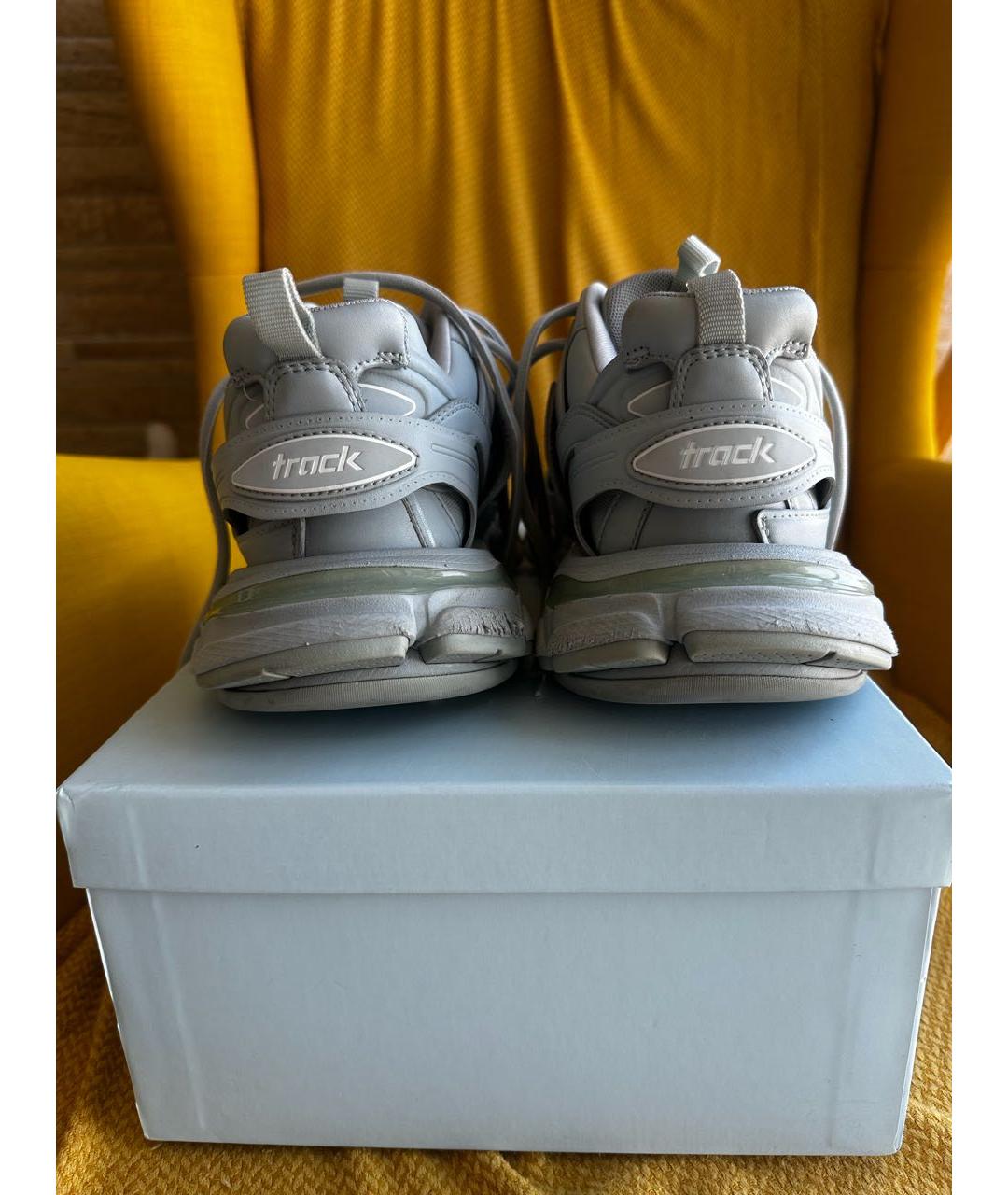 BALENCIAGA Голубые кожаные кроссовки, фото 4