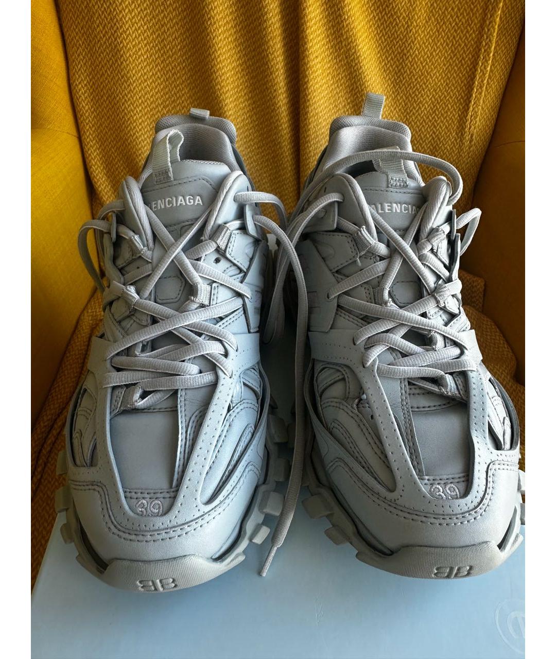 BALENCIAGA Голубые кожаные кроссовки, фото 3