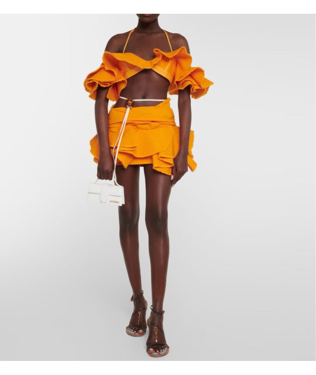 JACQUEMUS Белая кожаная сумка с короткими ручками, фото 6