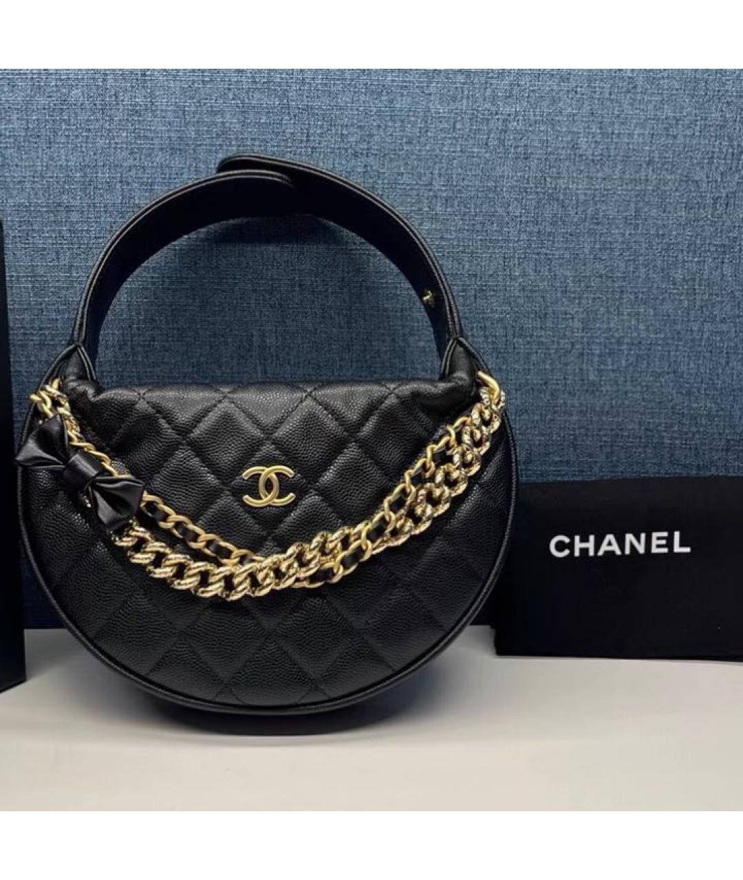 CHANEL Черная кожаная сумка через плечо, фото 8