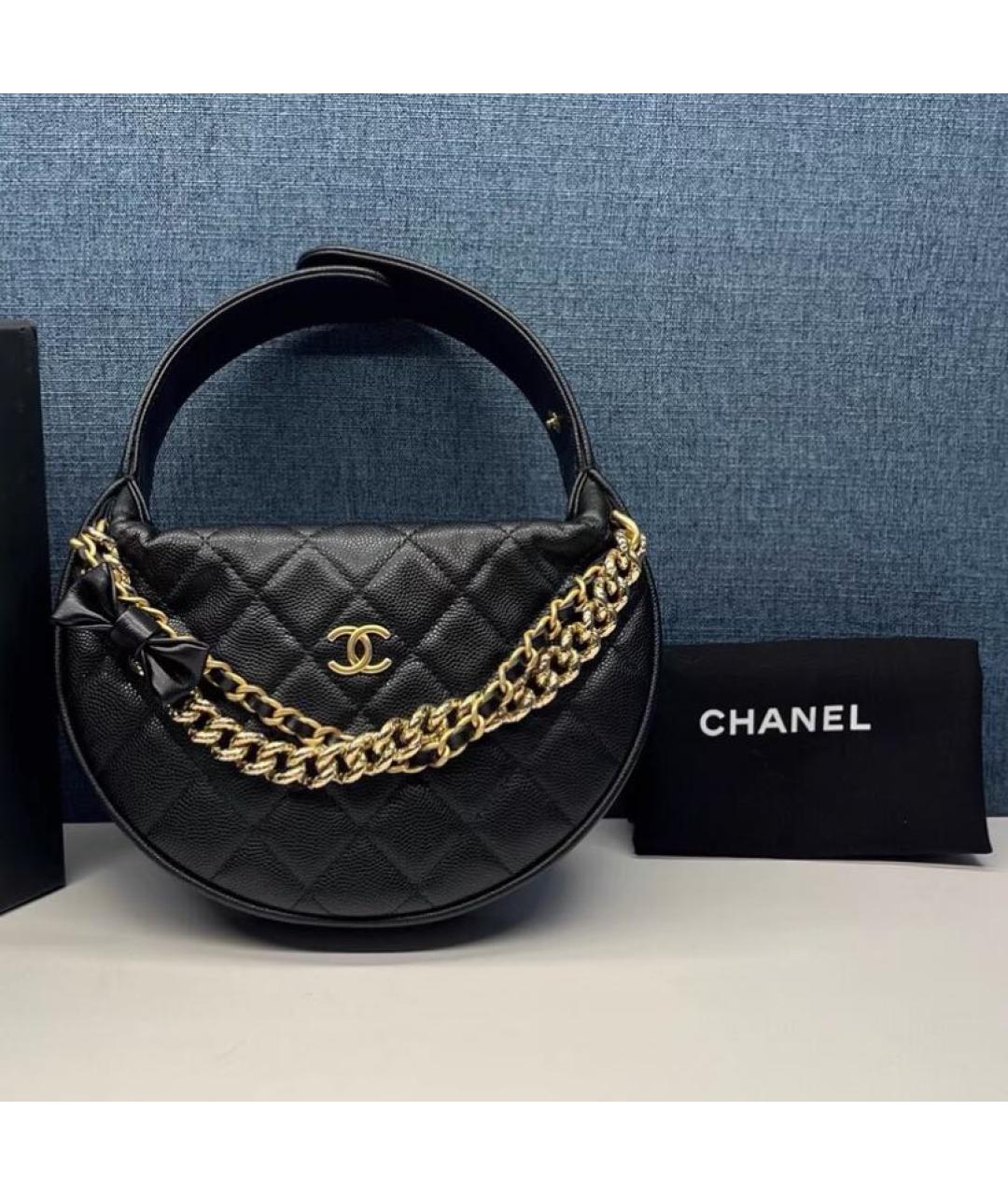 CHANEL Черная кожаная сумка через плечо, фото 2