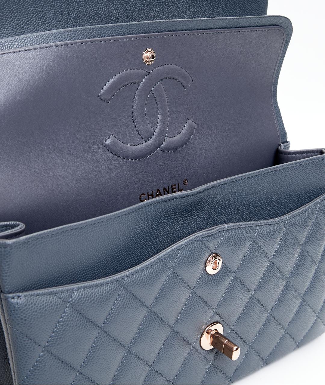 CHANEL Серая кожаная сумка через плечо, фото 6