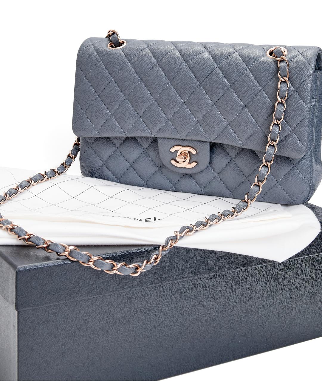 CHANEL Серая кожаная сумка через плечо, фото 8