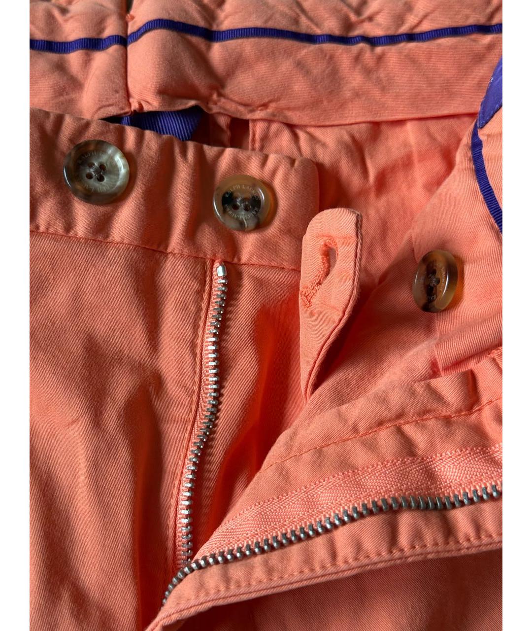 RALPH LAUREN PURPLE LABEL Оранжевые хлопковые шорты, фото 5