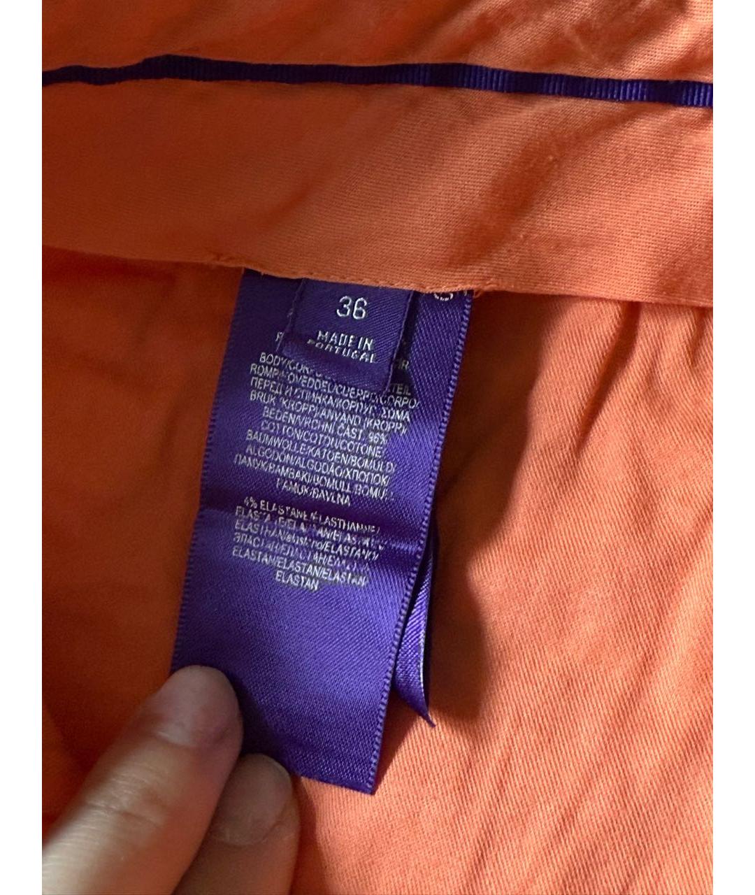 RALPH LAUREN PURPLE LABEL Оранжевые хлопковые шорты, фото 4