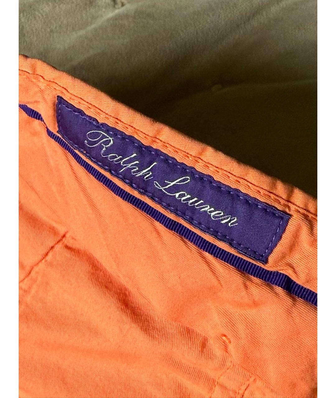 RALPH LAUREN PURPLE LABEL Оранжевые хлопковые шорты, фото 3