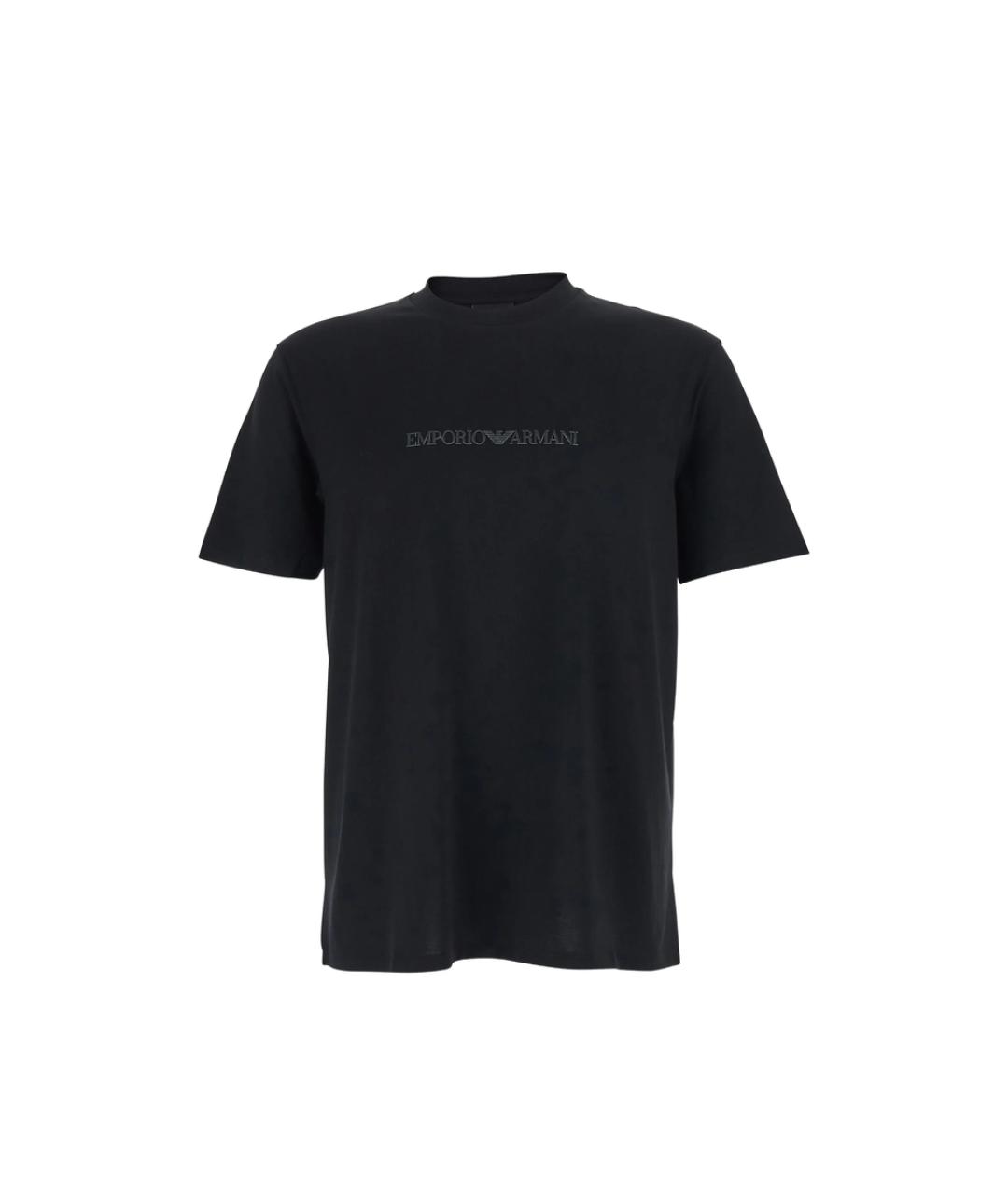 EMPORIO ARMANI Черная хлопковая футболка, фото 1