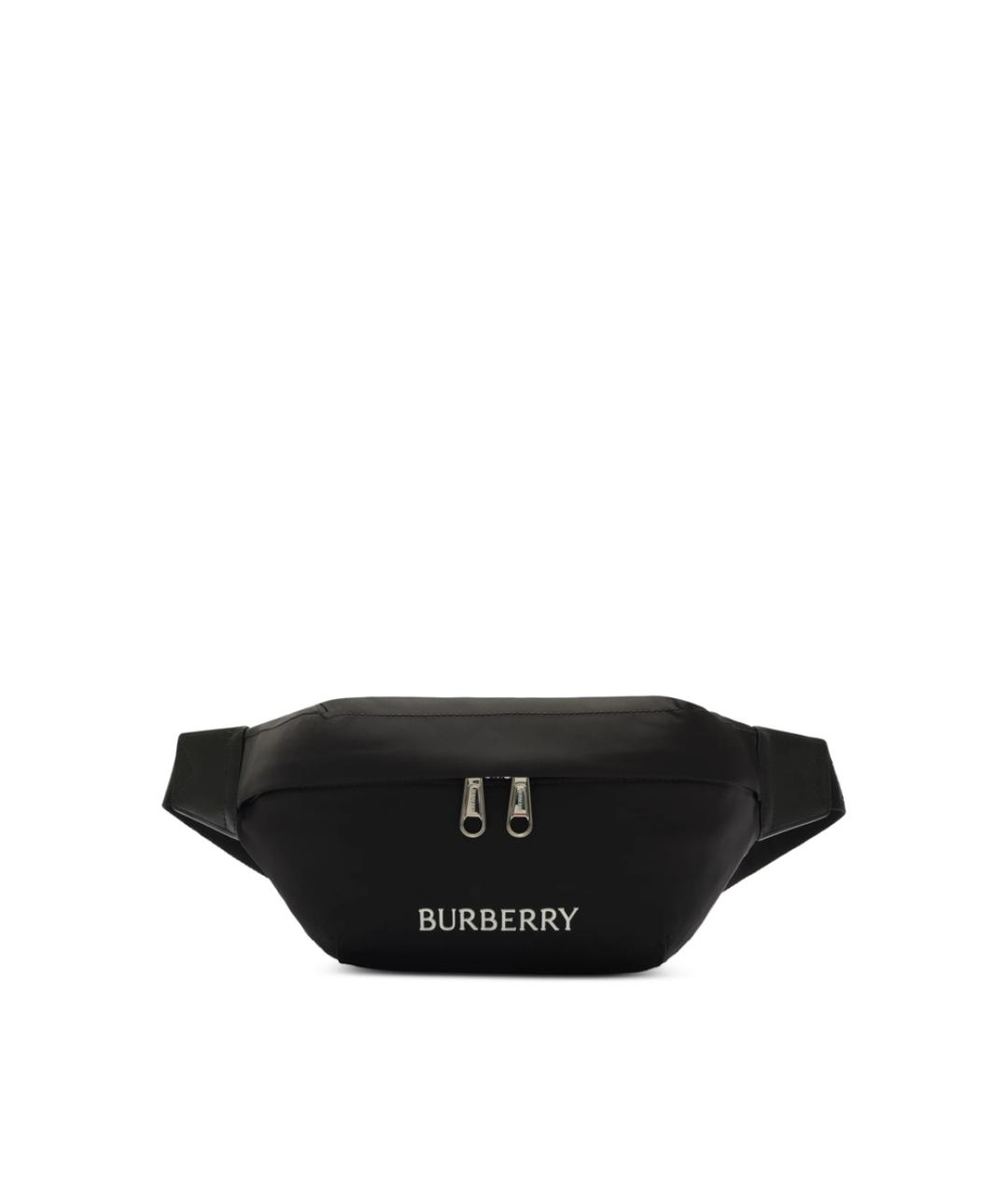 BURBERRY Черная тканевая поясная сумка, фото 1