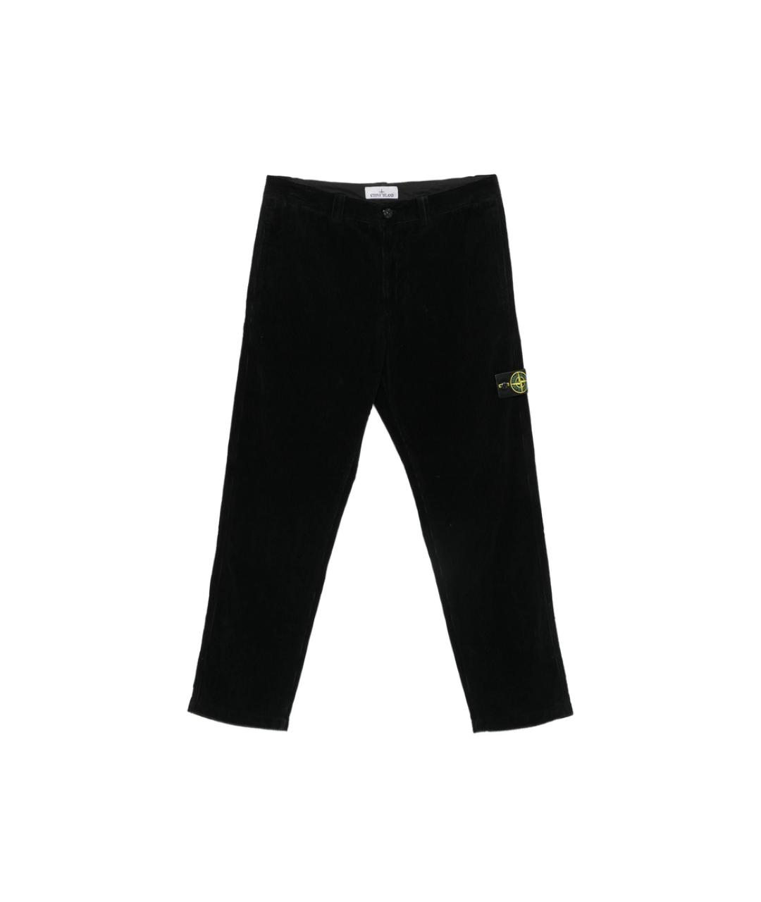 STONE ISLAND Черные хлопковые повседневные брюки, фото 1