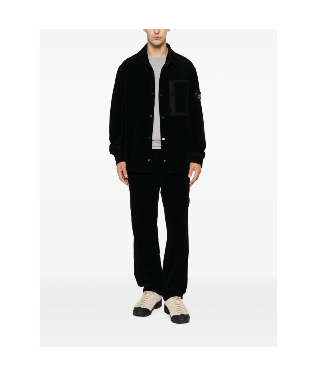 STONE ISLAND Черные хлопковые повседневные брюки, фото 2