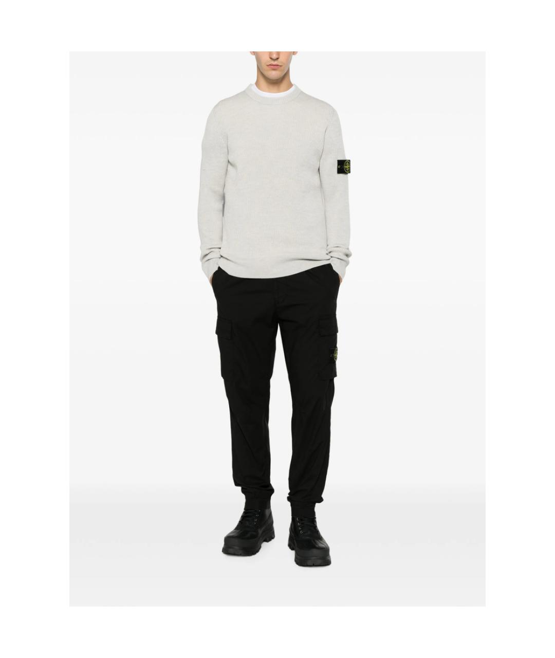 STONE ISLAND Серый шерстяной джемпер / свитер, фото 2