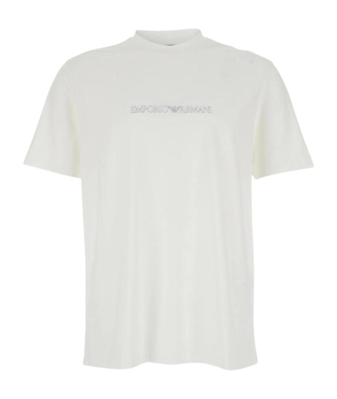 EMPORIO ARMANI Белая хлопковая футболка, фото 1