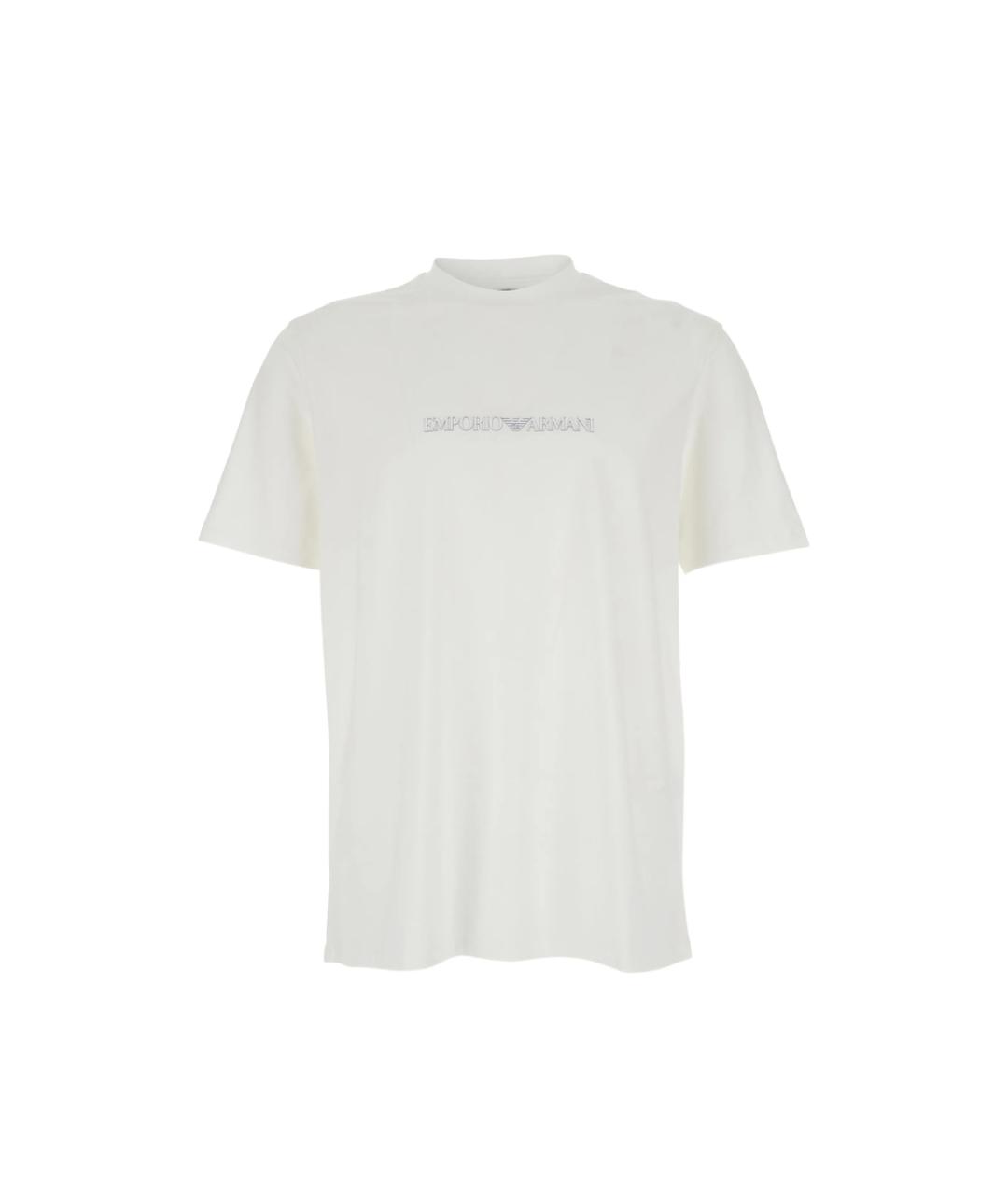 EMPORIO ARMANI Белая хлопковая футболка, фото 4