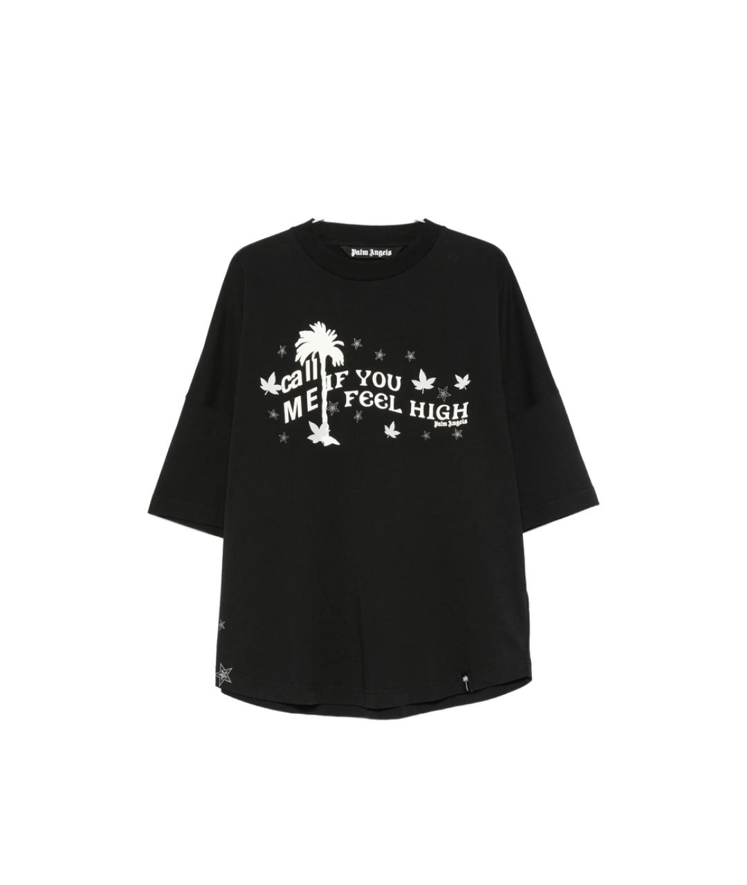PALM ANGELS Черная хлопковая футболка, фото 1