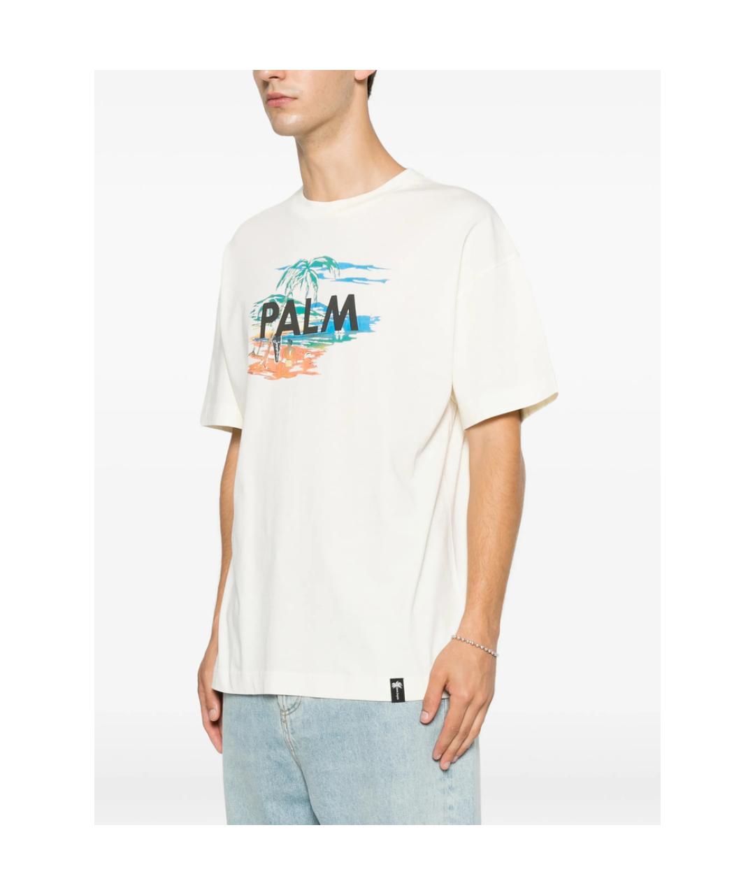 PALM ANGELS Белая хлопковая футболка, фото 2