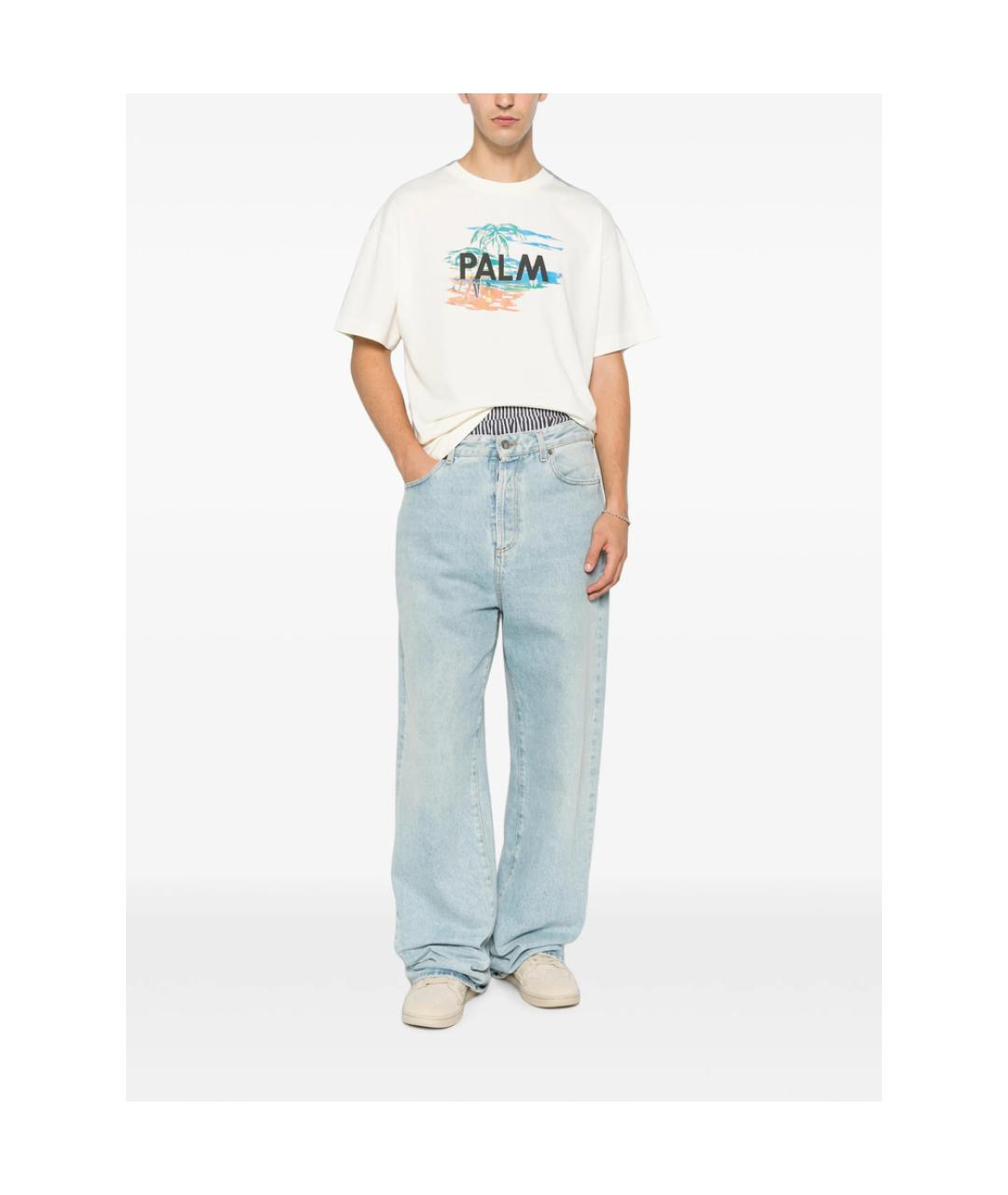 PALM ANGELS Белая хлопковая футболка, фото 5