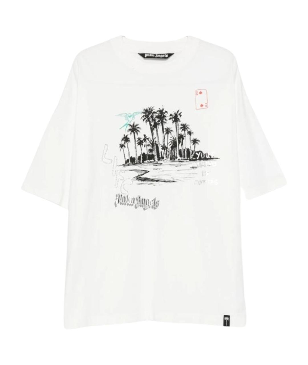 PALM ANGELS Белая хлопковая футболка, фото 1