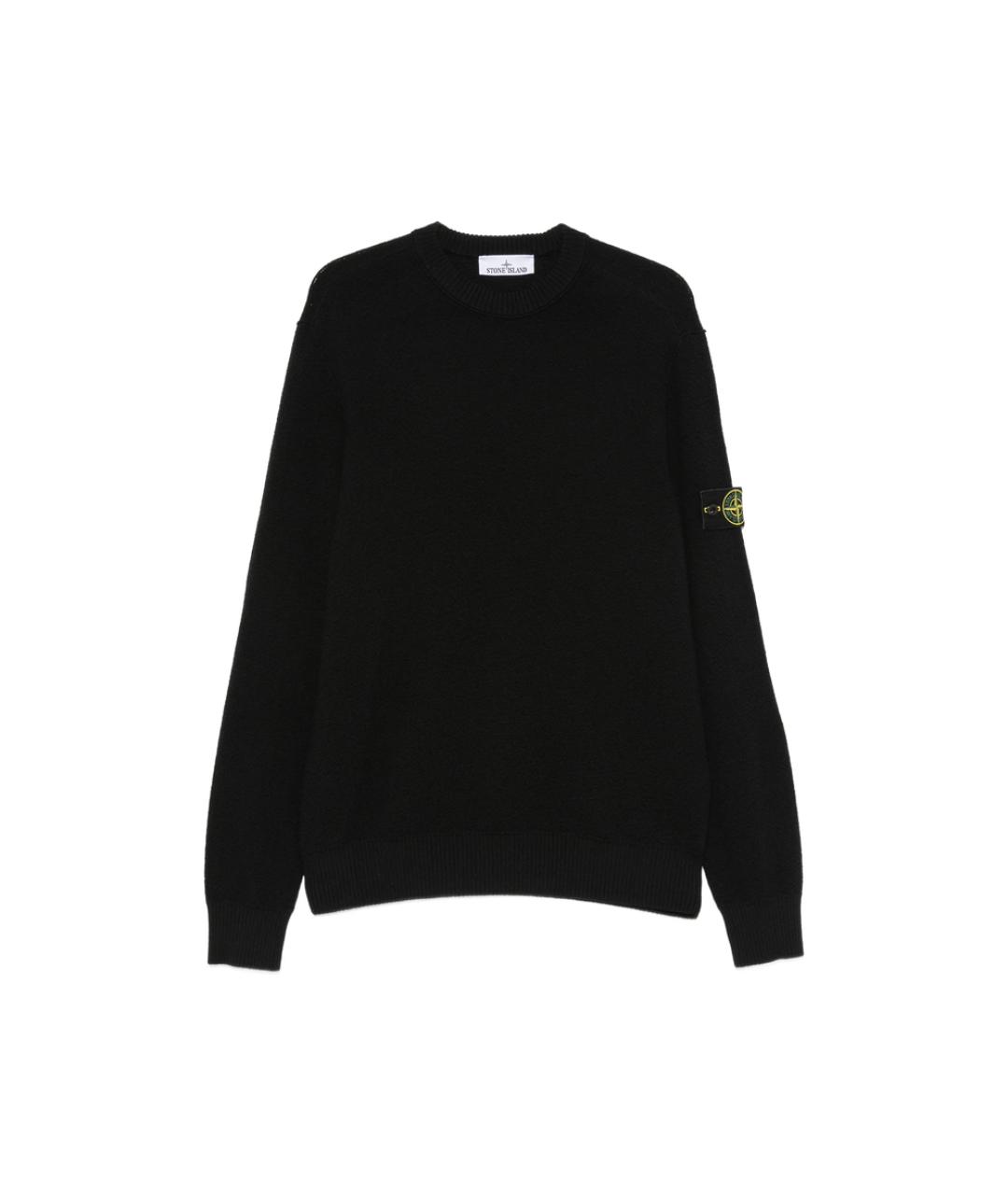 STONE ISLAND Черный шерстяной джемпер / свитер, фото 1