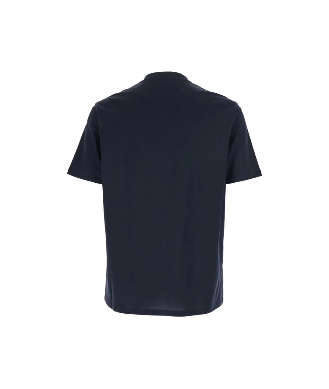 EMPORIO ARMANI Синяя хлопковая футболка, фото 3
