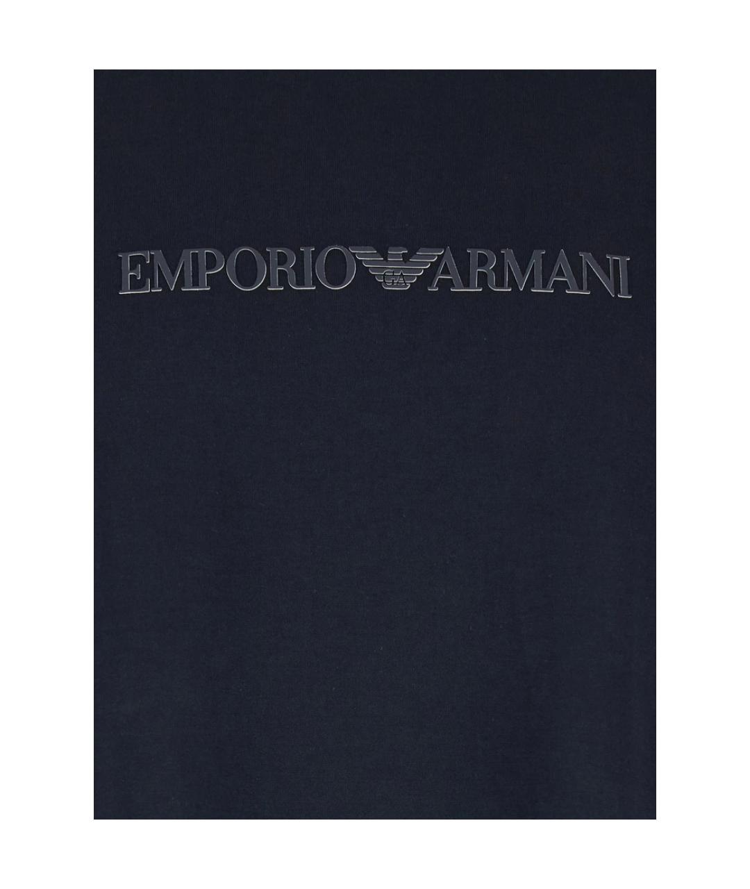 EMPORIO ARMANI Синяя хлопковая футболка, фото 2