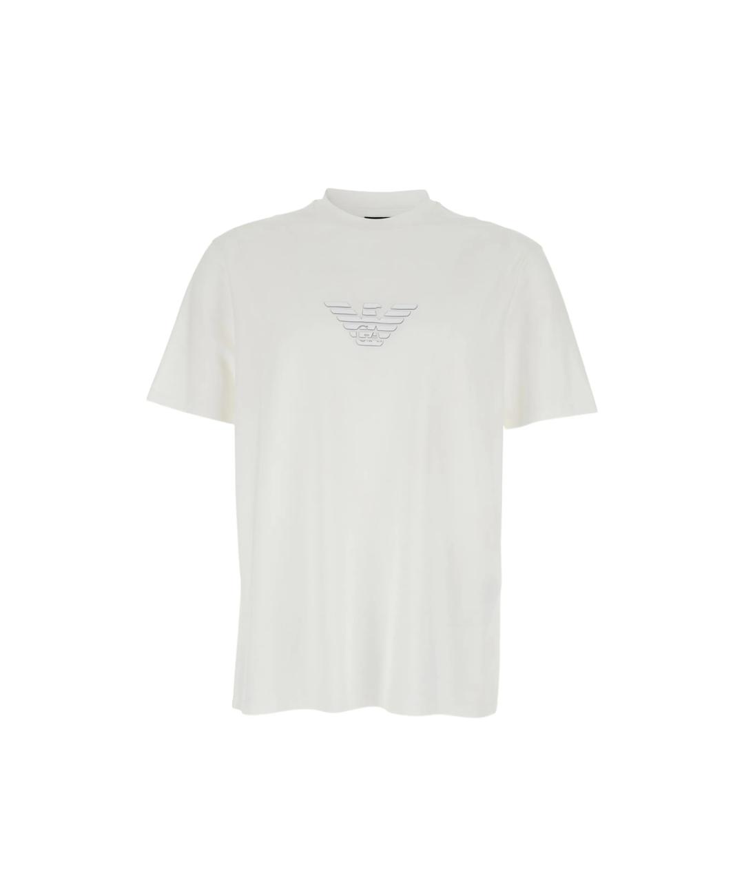 EMPORIO ARMANI Белая хлопковая футболка, фото 1