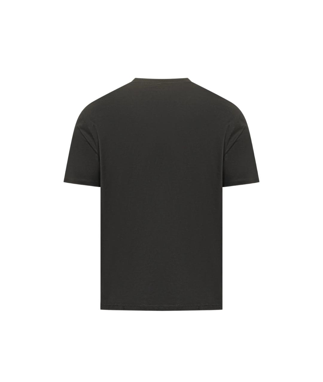 EMPORIO ARMANI Черная хлопковая футболка, фото 2