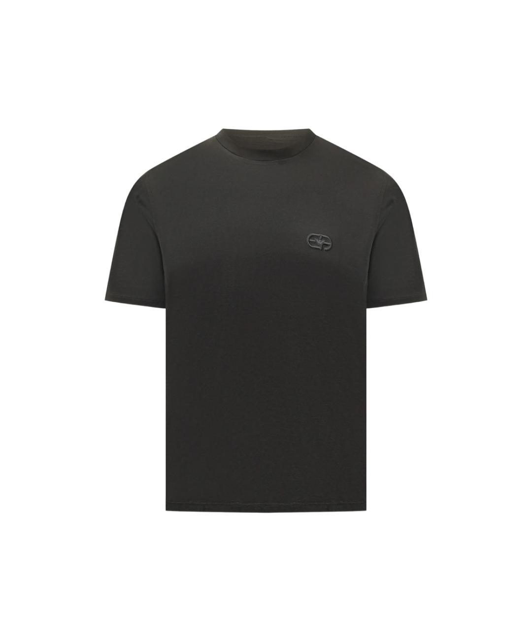 EMPORIO ARMANI Черная хлопковая футболка, фото 1