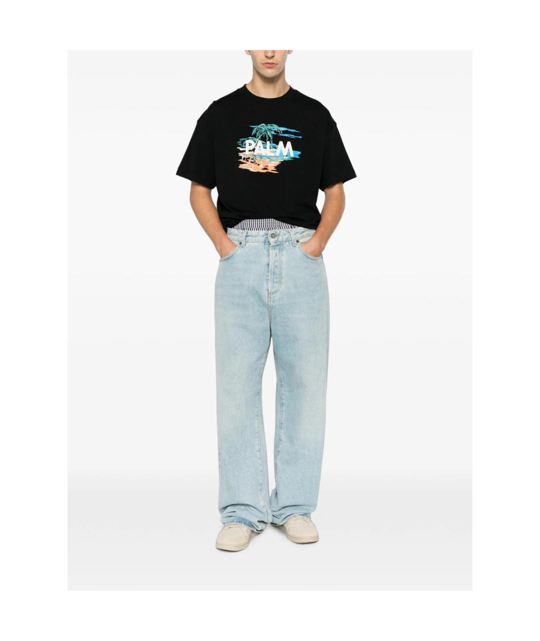 PALM ANGELS Черная хлопковая футболка, фото 4
