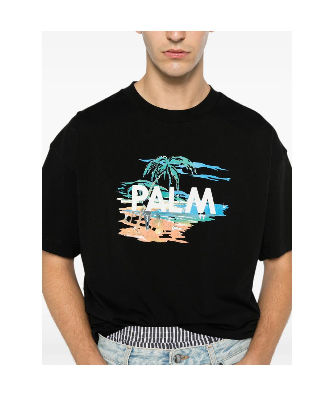 PALM ANGELS Черная хлопковая футболка, фото 5