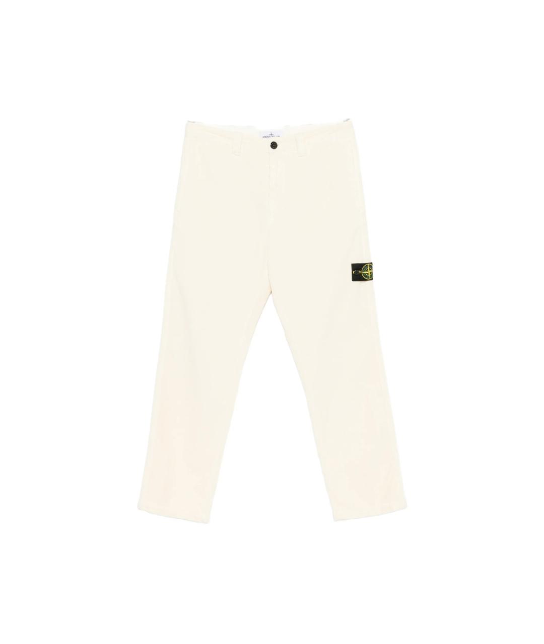 STONE ISLAND Бежевые хлопковые повседневные брюки, фото 1