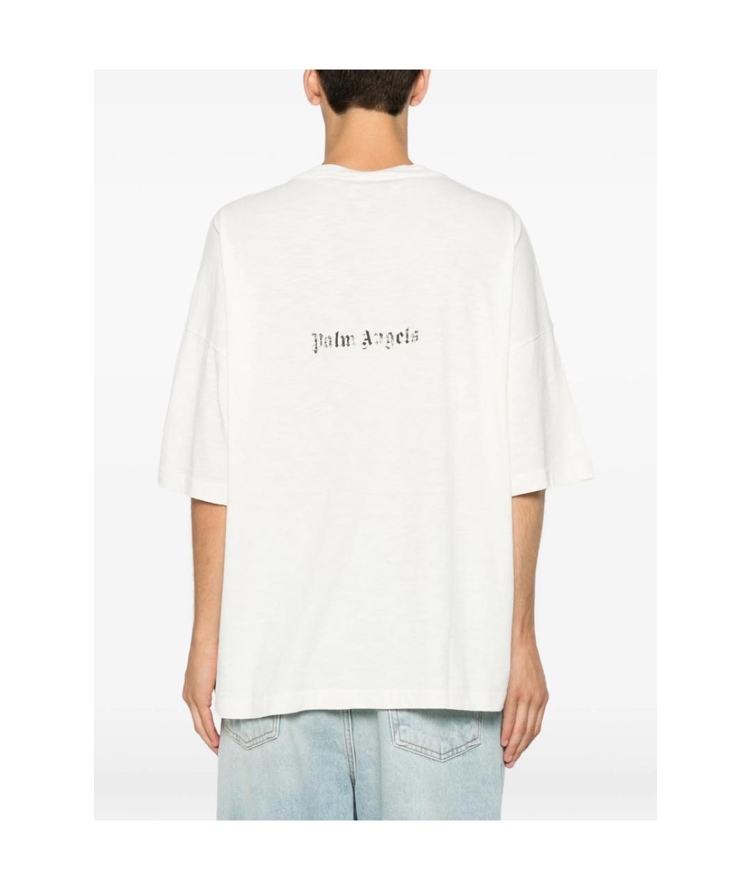 PALM ANGELS Белая хлопковая футболка, фото 2