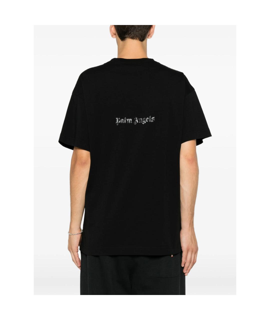 PALM ANGELS Черная хлопковая футболка, фото 2