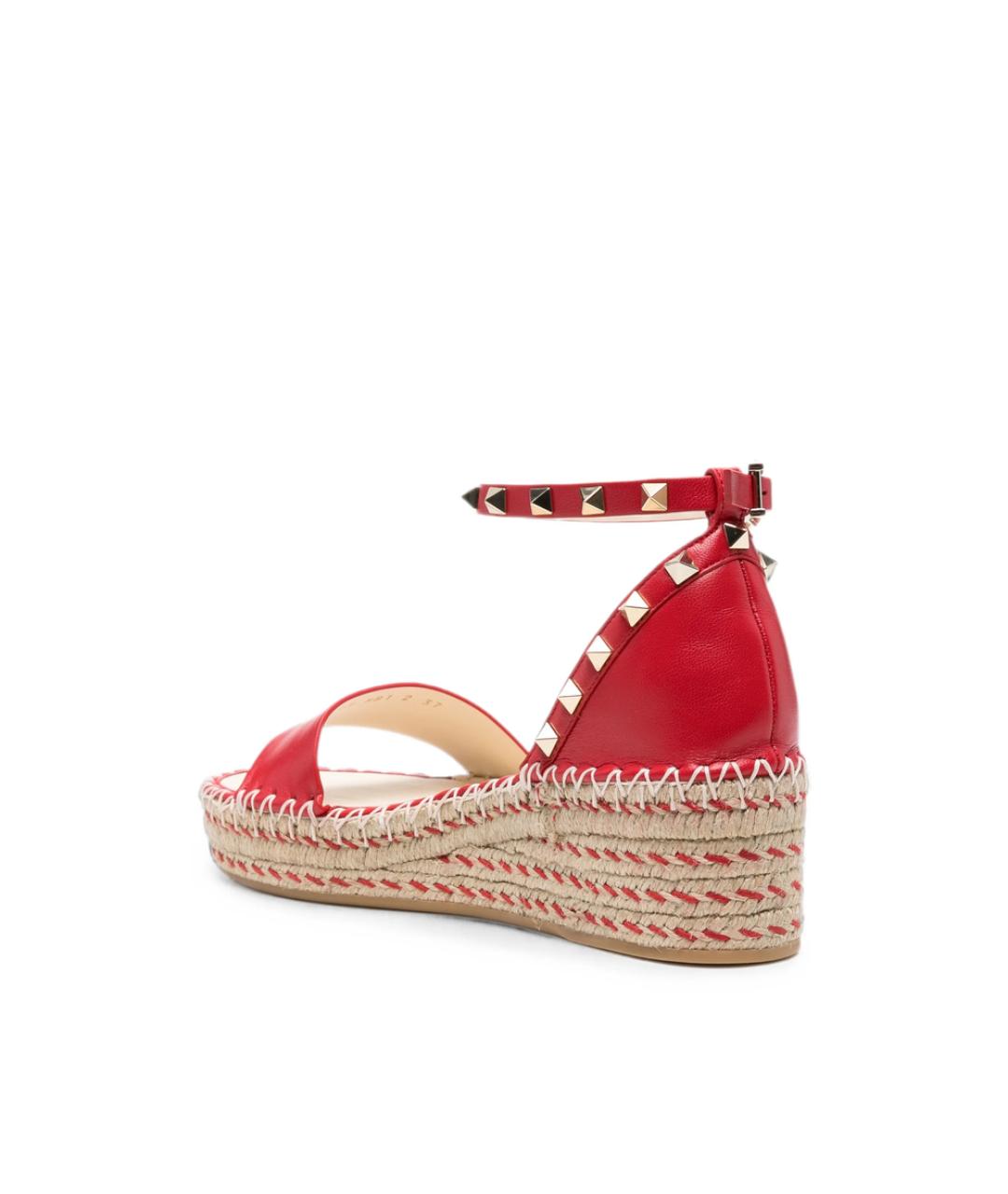 VALENTINO Красные кожаные босоножки, фото 4