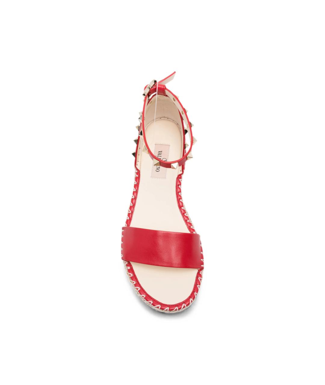VALENTINO Красные кожаные босоножки, фото 3
