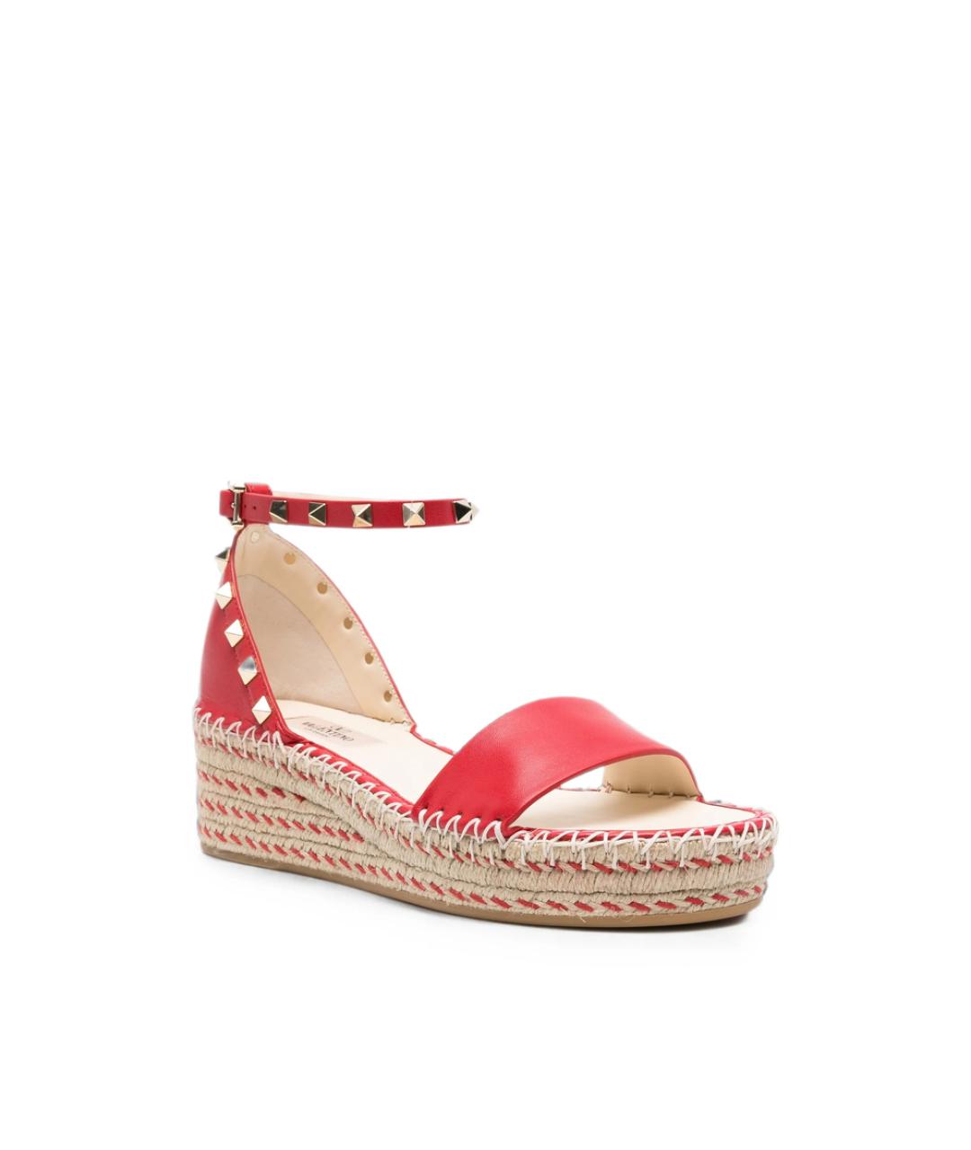 VALENTINO Красные кожаные босоножки, фото 2