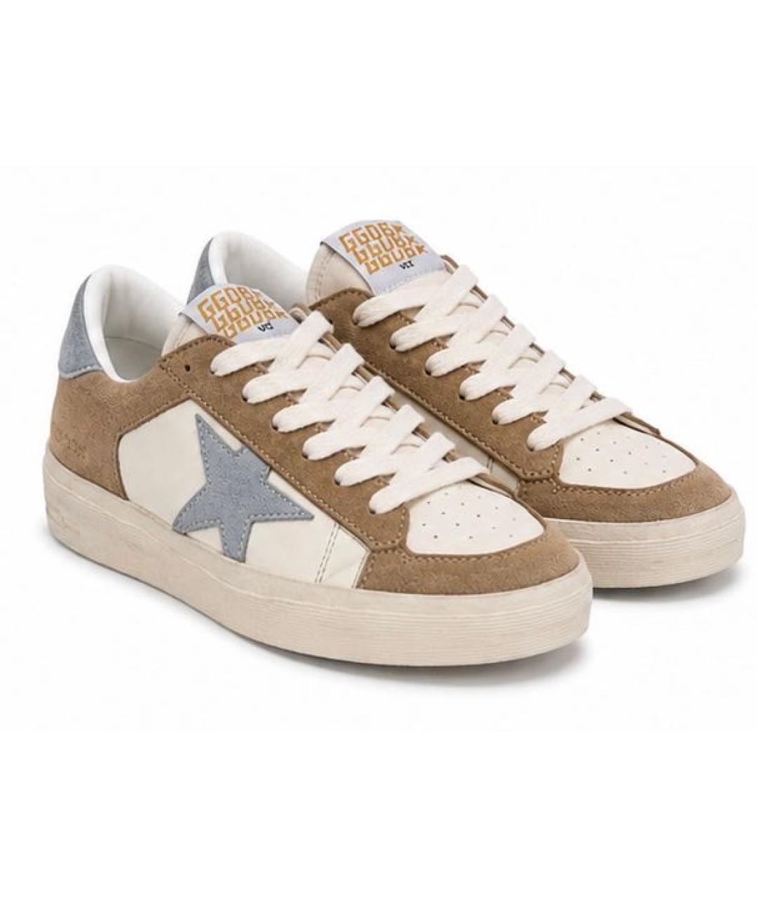 GOLDEN GOOSE Бежевые кожаные кеды, фото 5